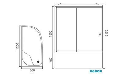 Душевая кабина Royal Bath RB 8120BK1-T-CH L