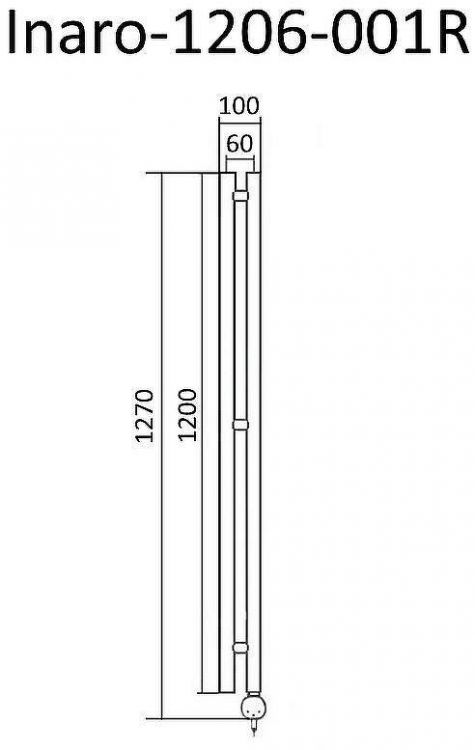 Электрический полотенцесушитель Маргроид Inaro 1270x60 Inaro-1206-001R правый Хром