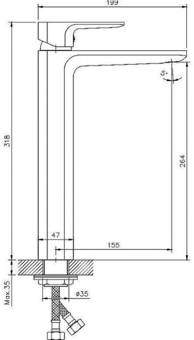 Смеситель для раковины Koller Pool Trend TR0200XL Хром