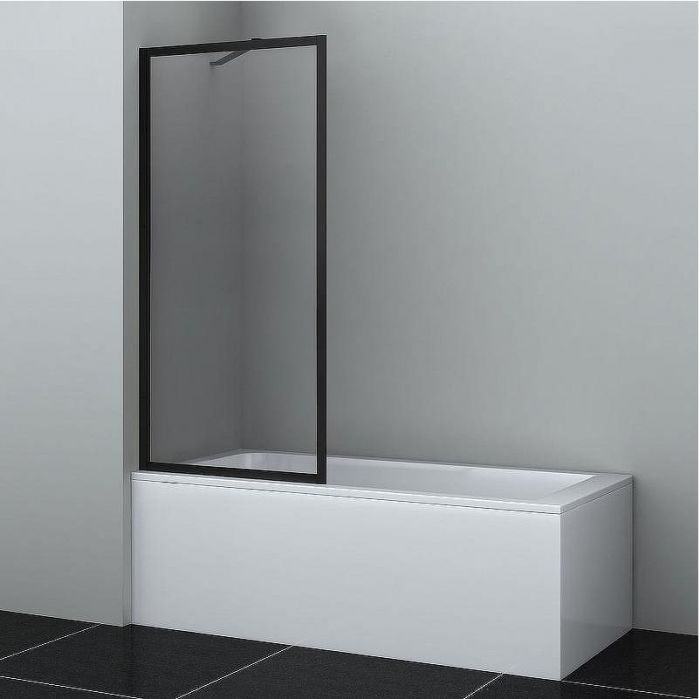 Шторка на ванну WasserKRAFT Abens 80 20W01-80 MB Fixed WasserSchutz профиль Черный матовый стекло прозрачное