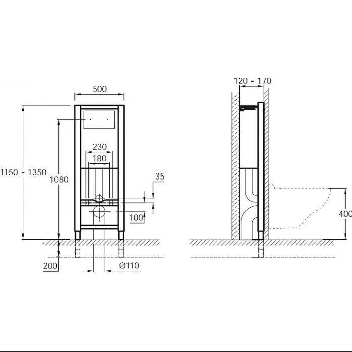 Унитаз c инсталляцией Jacob Delafon Presquille клавиша хром E21743RU-00 Унитаз c инсталляцией Jacob Delafon Presquille клавиша хром E21743RU-00