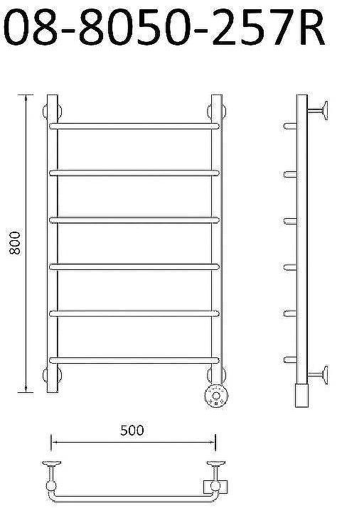 Электрический полотенцесушитель Маргроид Вид 8 870x500 08-8050-257R правый Хром Электрический полотенцесушитель Маргроид Вид 8 870x500 08-8050-257R правый Хром