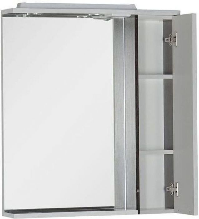 Зеркало со шкафом Aquanet Гретта 75 173995 с подсветкой R Венге Белое