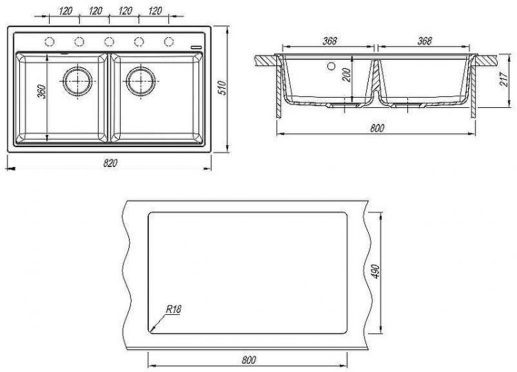 Кухонная мойка Florentina Липси-820 20.370.E0820.107 Песочная