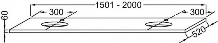 Столешница для раковины Jacob Delafon Parallel 160 см EB58-1600-E10, квебекский дуб Столешница для раковины Jacob Delafon Parallel 160 см EB58-1600-E10, квебекский дуб