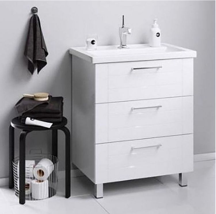 Тумба под раковину Aqwella Манчестер 70 MAN01073 Белый глянец