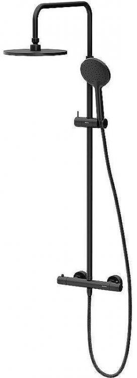 Душевая система Damixa Option DX218091300 с термостатом Черная матовая