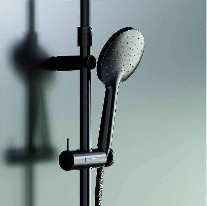 Душевая система Damixa Option DX218091300 с термостатом Черная матовая
