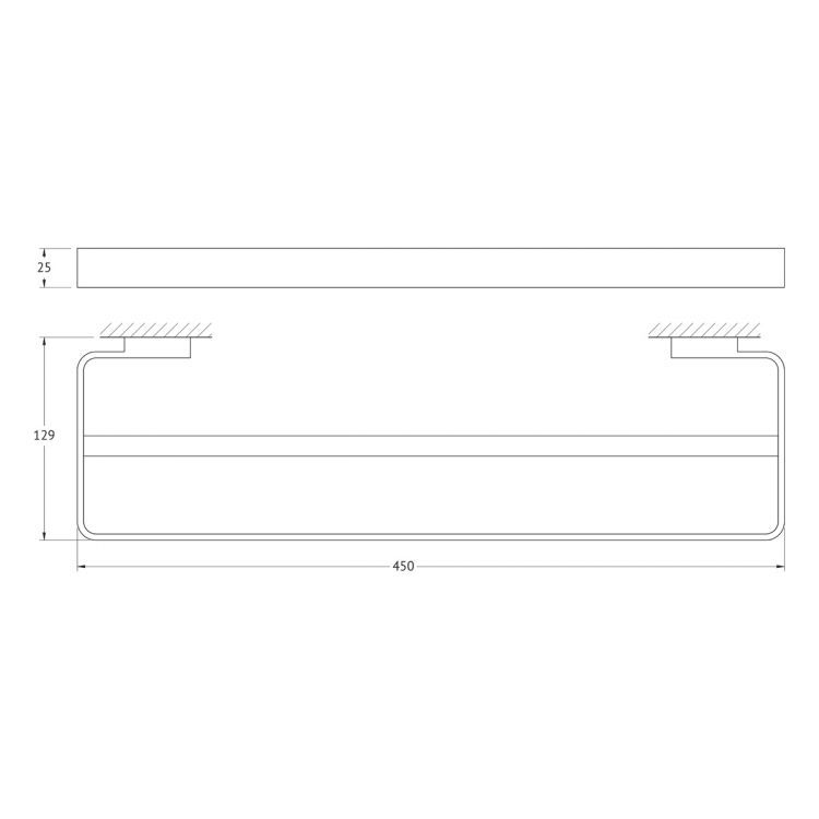 Штанга для полотенца двойная 45 см 831145A Штанга для полотенца двойная 45 см 831145A