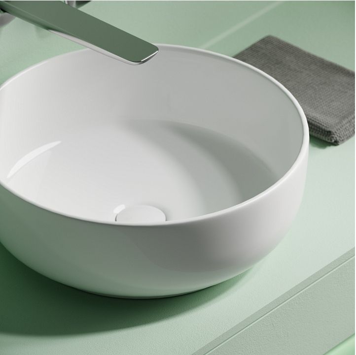 Раковина накладная CERAMICANOVA Taycan, круглая, диаметр 375 мм, белая CN12003 Раковина накладная CERAMICANOVA Taycan, круглая, диаметр 375 мм, белая CN12003