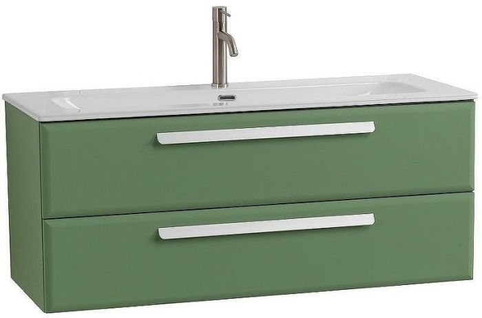 Тумба под раковину Cezares Eco-Cer-N 120 ECO-CER-N-1200-2C-SO-PS-P подвесная Фисташковый Софт без ручек