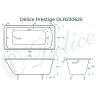 Чугунная ванна Delice Prestige 170х75 DLR230625 без отверстий под ручки и антискользящего покрытия
