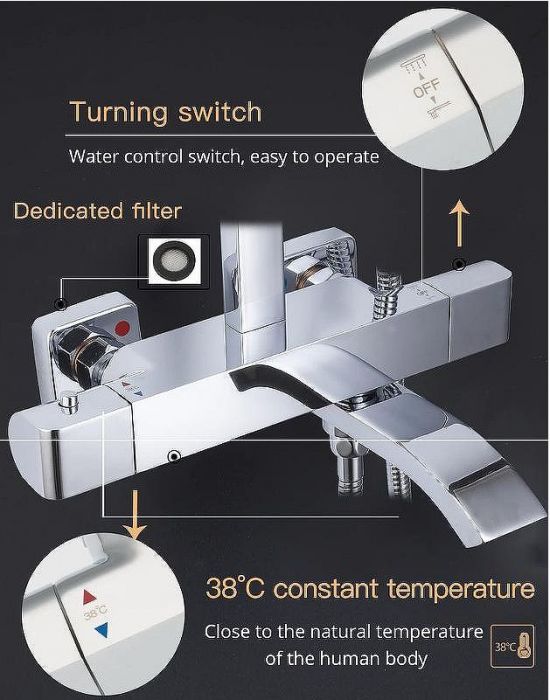 Душевая система Gappo G07 G2407-40 с термостатом Хром