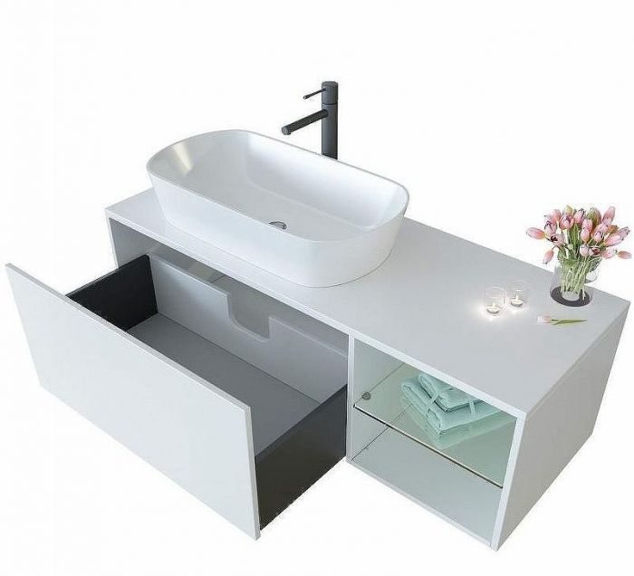 Тумба c раковиной SanVit Оскар 90 L koskar090L подвесная Белая