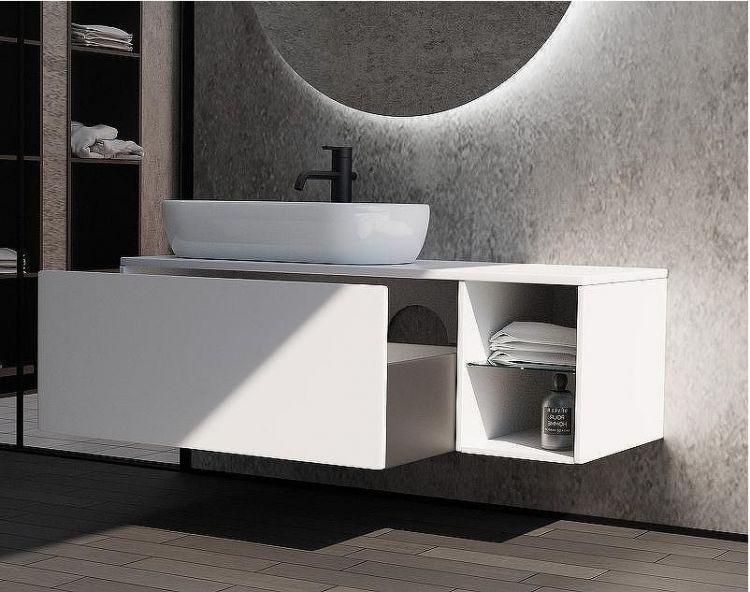 Тумба c раковиной SanVit Оскар 90 L koskar090L подвесная Белая