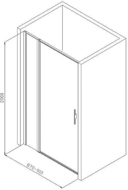 Душевая дверь Allen Brau Priority 90 3.31026.BA профиль Серебро браш стекло прозрачное