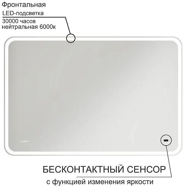 Зеркало Mixline Турин 120 555287 с подсветкой с бесконтактным выключателем