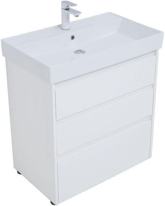 Тумба под раковину Aquanet Nova Lite 75 302472 Белый глянец