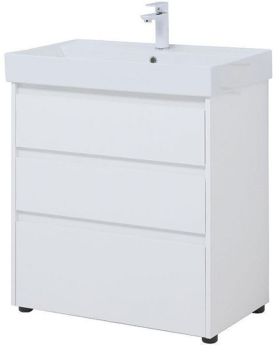 Тумба под раковину Aquanet Nova Lite 75 302472 Белый глянец