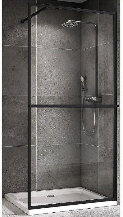 Душевая перегородка Abber Immer Offen 90 AG60090B профиль Черный стекло прозрачное