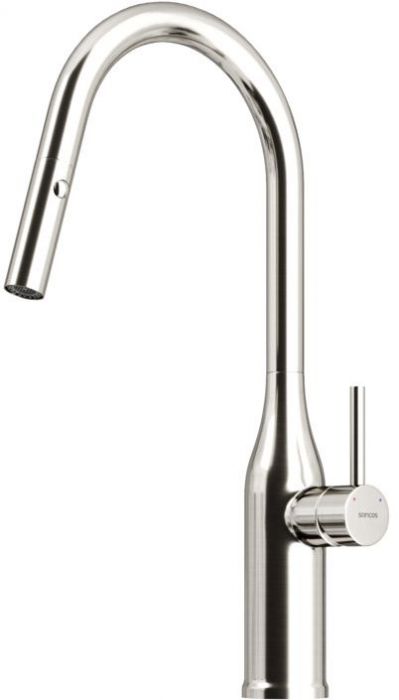 Смеситель для кухни Sancos Grand с вытяжным изливом, цвет нержавеющая сталь, SC4002BNG