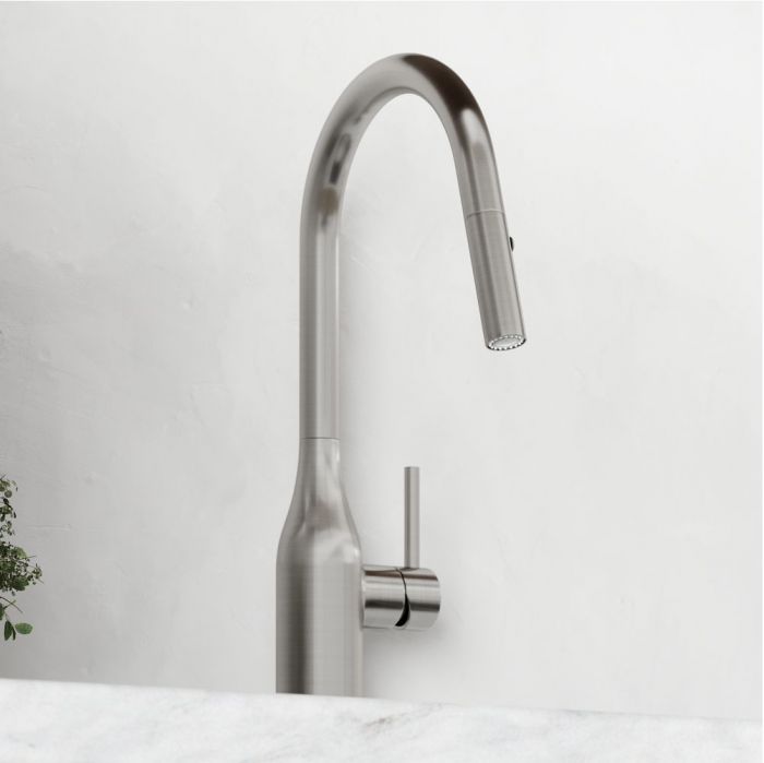 Смеситель для кухни Sancos Grand с вытяжным изливом, цвет нержавеющая сталь, SC4002BNG