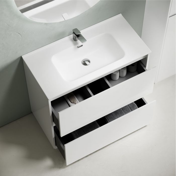 Тумба напольная под раковину SANCOS Libra Floor, белый глянец 890х450х840 мм, LB90FW