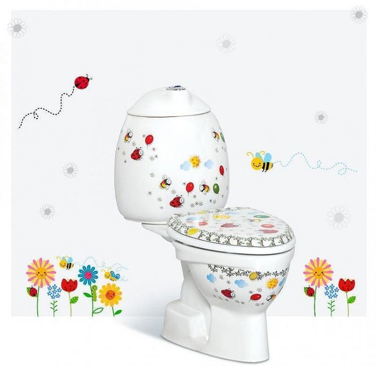 Унитаз компакт Creavit Cocuk CK310-11CB00E-FF00+KC0802.01.1000E Белый с декором с сиденьем без бачка