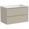 Тумба подвесная SANCOS Snob T, Beige Soft 790х445х500, под столешницу без отверстия под смеситель, цвет Kreman, SNT80CE
