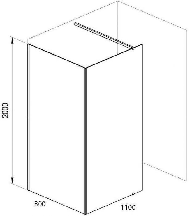 Душевая перегородка Ravak ST Walk-In Corner 110x80 GW1CD4300Z1 профиль Черный стекло Transparent