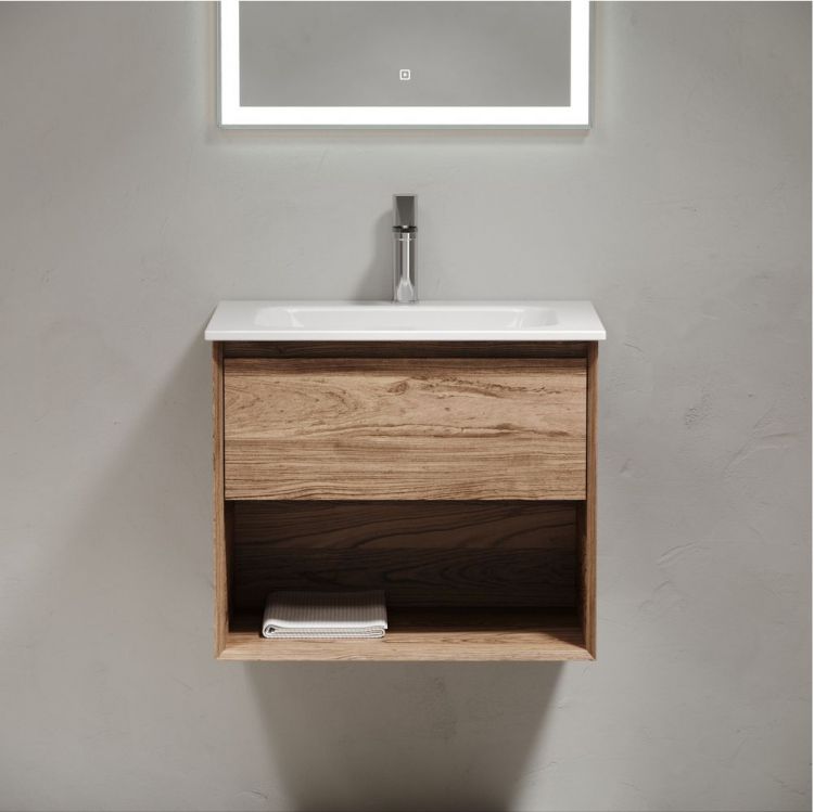 Тумба подвесная SANCOS под раковину Marmi 1.0, дуб чарльстон 590х445х520, MR1.060ECH