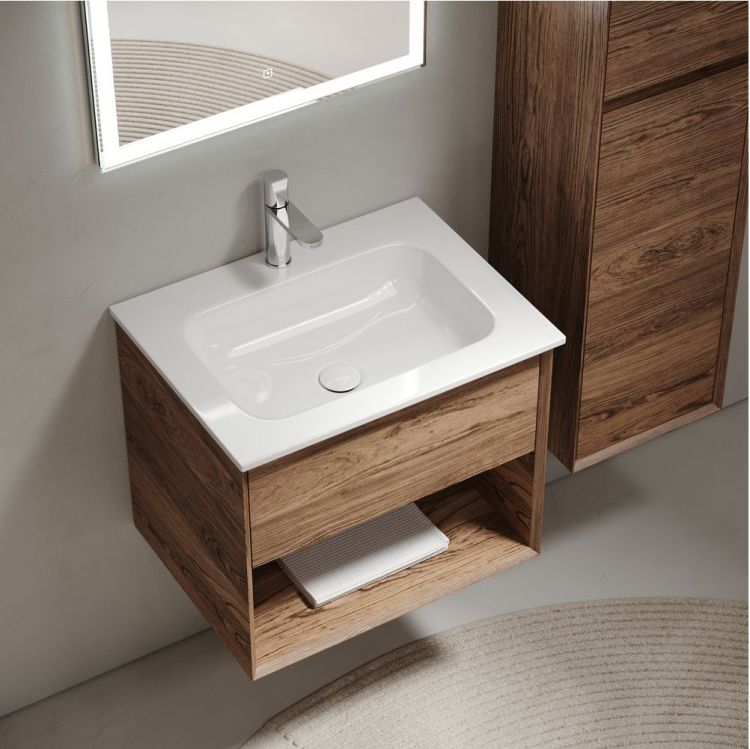 Тумба подвесная SANCOS под раковину Marmi 1.0, дуб чарльстон 590х445х520, MR1.060ECH