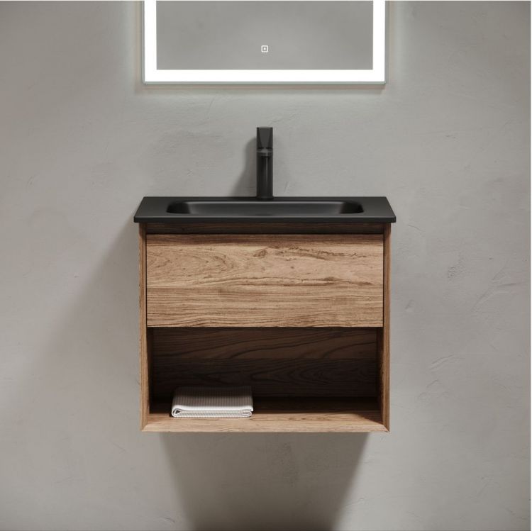 Тумба подвесная SANCOS под раковину Marmi 1.0, дуб чарльстон 590х445х520, MR1.060ECH