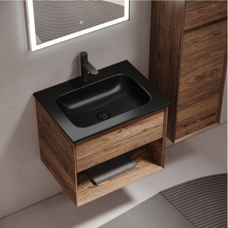 Тумба подвесная SANCOS под раковину Marmi 1.0, дуб чарльстон 590х445х520, MR1.060ECH