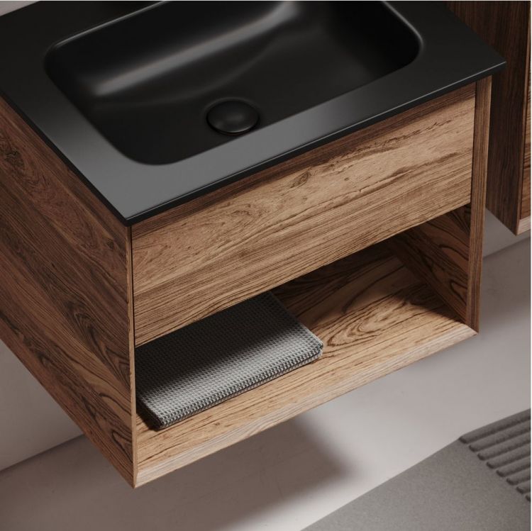 Тумба подвесная SANCOS под раковину Marmi 1.0, дуб чарльстон 590х445х520, MR1.060ECH