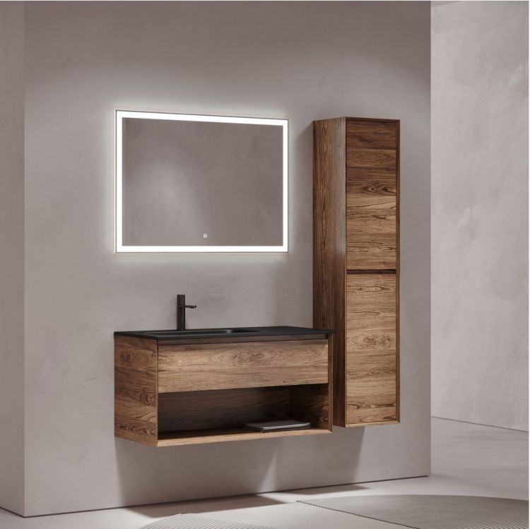 Тумба подвесная SANCOS под раковину левая Marmi 1.0, дуб чарльстон 995х445х520, MR1.0100LECH