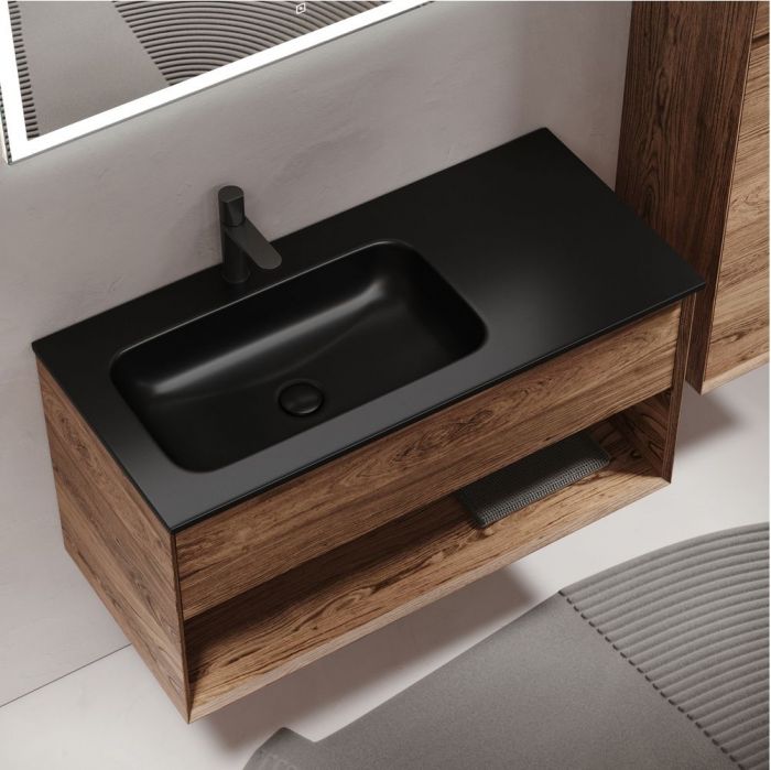 Тумба подвесная SANCOS под раковину левая Marmi 1.0, дуб чарльстон 995х445х520, MR1.0100LECH