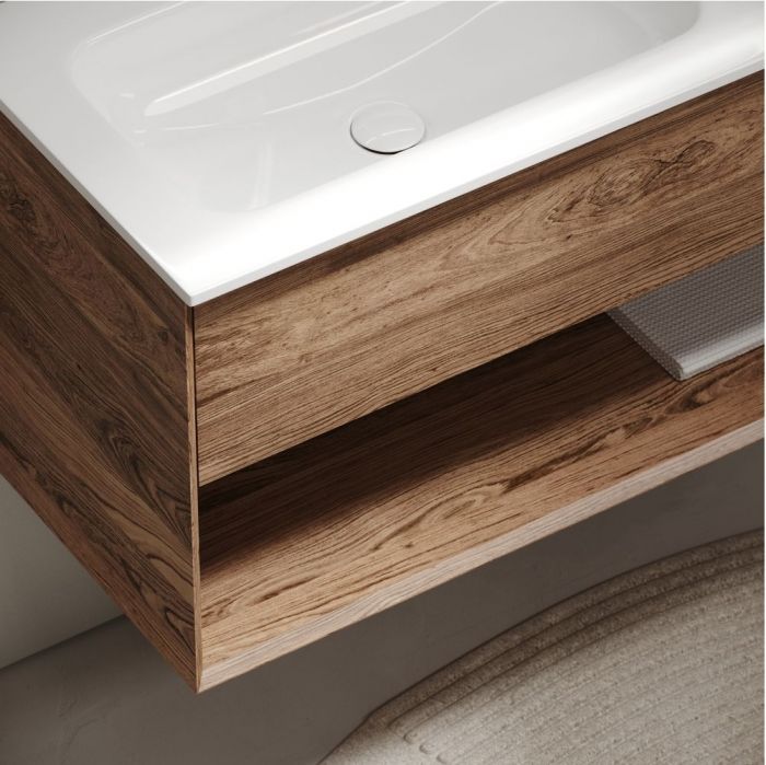 Тумба подвесная SANCOS под раковину левая Marmi 1.0, дуб чарльстон 995х445х520, MR1.0100LECH