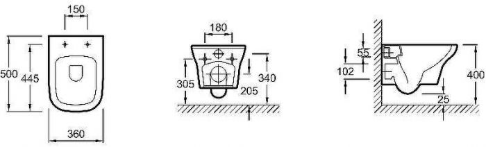 Комплект унитаза с инсталляцией Jacob Delafon Vox E21746RU-00 с сиденьем Микролифт и клавишей смыва Хром