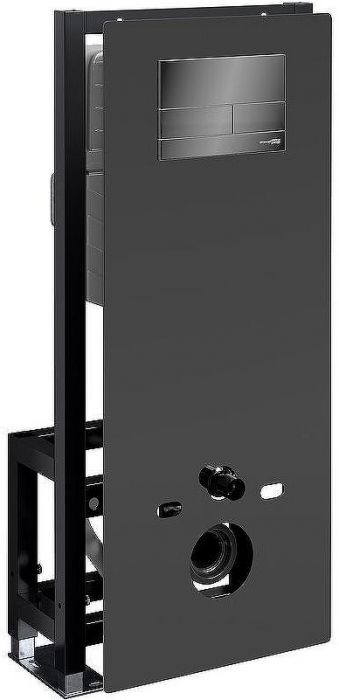 Инсталляция WasserKRAFT Glan 66TLT.010.ME.BL.PB04 для унитаза Черное стекло с клавишей смыва Черный глянец