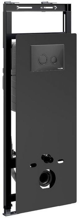 Инсталляция WasserKRAFT Salm 27TLT.010.ME.BL.MB01 для унитаза Черное стекло с Черной матовой клавишей смыва