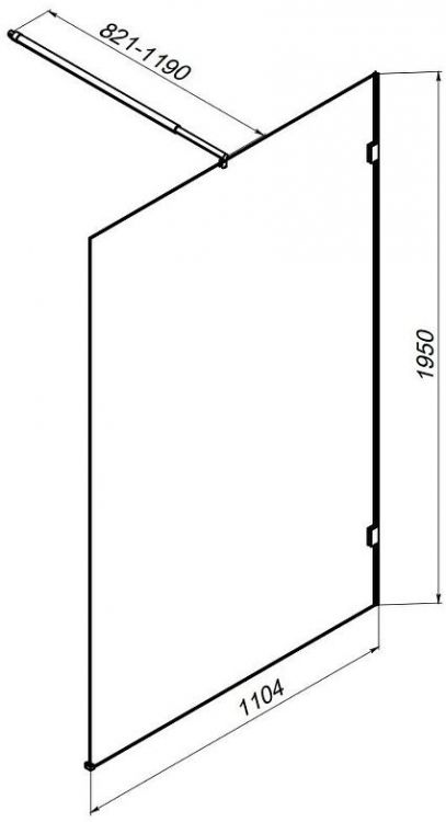 Душевая перегородка AM.PM X-Joy 110 W94UWI-110-F1-MTE профиль Хром матовый стекло прозрачное