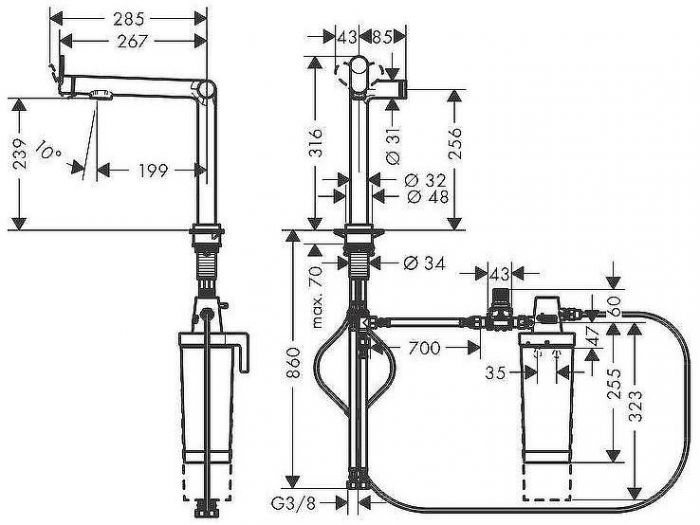 Смеситель для кухни Hansgrohe Aqittura M91 76804000 Хром