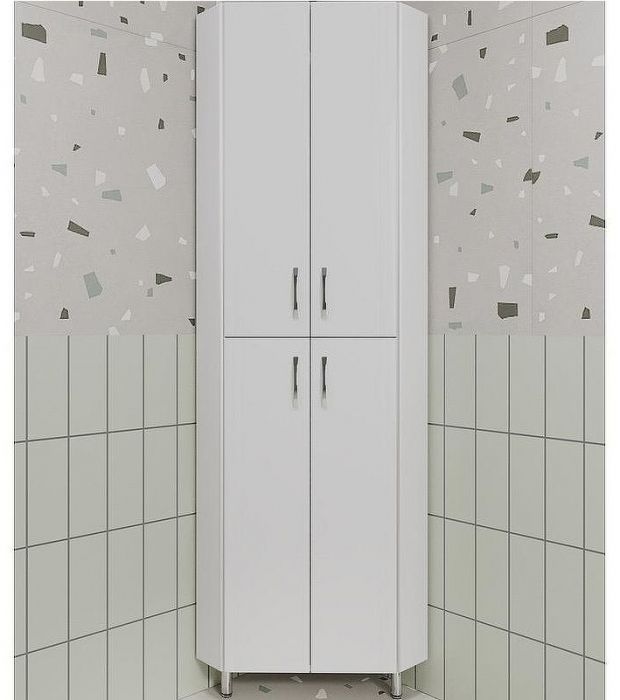 Шкаф пенал Style Line Веер 65 ЛС-00002327 угловой Белый глянцевый