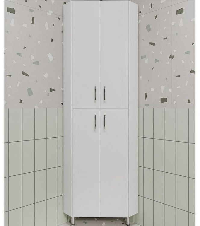 Шкаф пенал Style Line Веер 65 ЛС-00002327 угловой Белый глянцевый