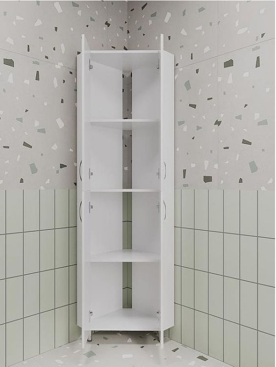 Шкаф пенал Style Line Веер 65 ЛС-00002327 угловой Белый глянцевый