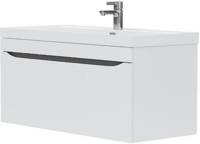 Тумба под раковину Volna Prime 100.1Y tpPRIME100.1Y-01 подвесная Белая Темно-серая