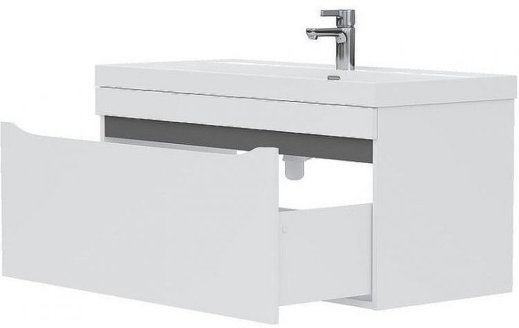 Тумба под раковину Volna Prime 100.1Y tpPRIME100.1Y-01 подвесная Белая Темно-серая