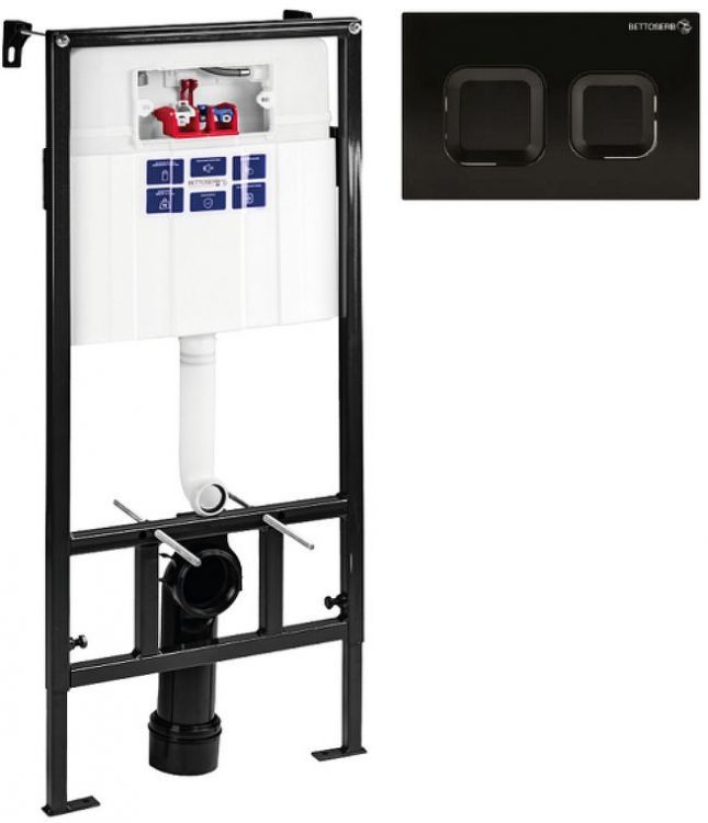 Инсталляция Bettoserb Sava Slim Superior SES40006471 для унитаза с клавишей смыва цвет Черный матовый