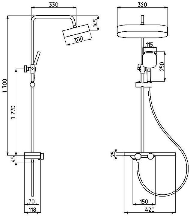 Душевая система ALMAes Hazar SDI-1838 цвет Оружейная сталь Душевая система ALMAes Hazar SDI-1838 цвет Оружейная сталь
